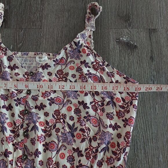 Maurices Mixed Print Button Front V Neck Tank Top Large - Picture 8 of 8